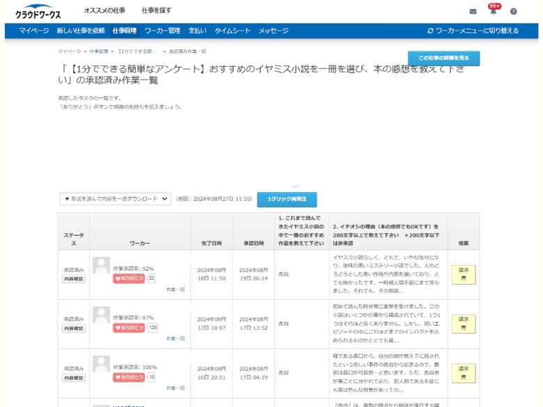 クラウドワークス アンケート結果